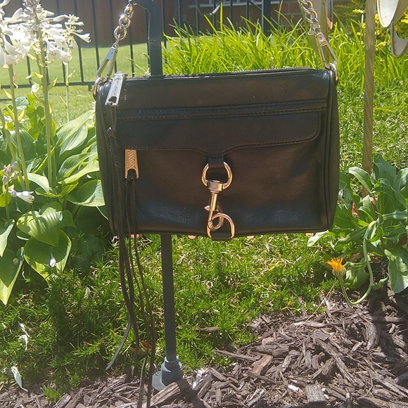 Rebecca Minkoff Mini M.A.C Black Leather Crossbody Bag - Picture 3 of 15